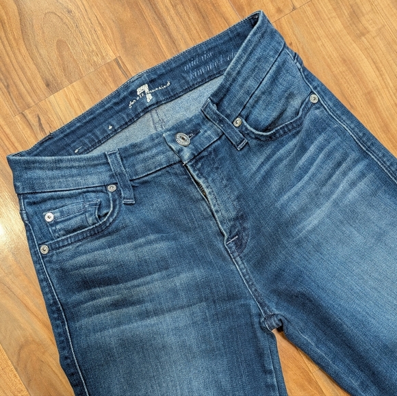 7 For All Mankind Mid Rise Kimmie Bootcut Jeans Medium Wash Size Women's 26 EUC - Picture 4 of 7